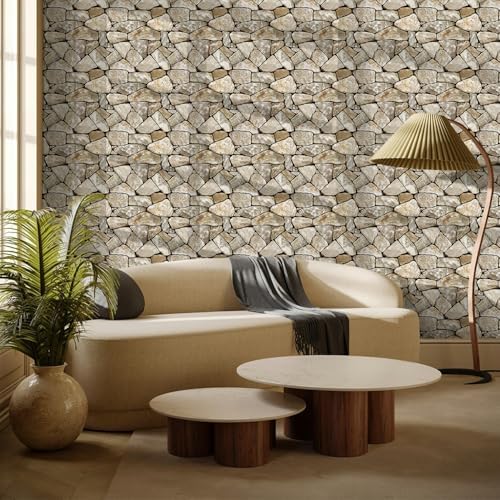 3D Peel and Stick Faux Stone Wall Panels 11.8" x 11.8" 10-Pack - Image 2