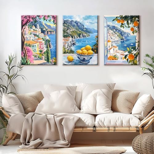 Italy Amalfi Coast Wall Art Posters Italian Travel City Canvas Wall Decor Italy - Image 3