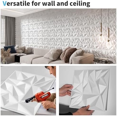 Art3d 33-Pack Modern Diamond Textured 3D Wall Panels, 12 x 12 in - Image 5