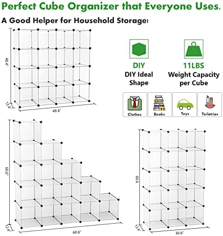 C&AHOME 16 Cube Storage Organizer Cube Shelves Units Storage Cubes - Image 3