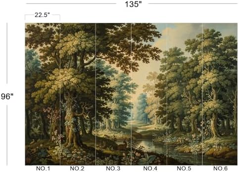 Vintage Rustic Forest River Deer Landscape Wallpaper - Image 3