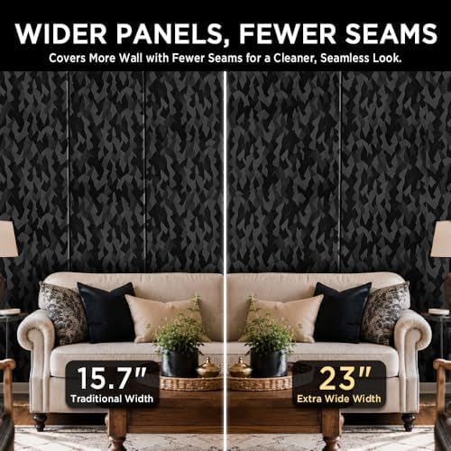 Black Textured Peel and Stick Wallpaper 24" x 393"– Easy to Use - Image 4