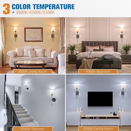 NIORSUN 19.9 inch Battery Operated Wall Sconce Set of 2, 9 Colors Wireless Wall - Image 4