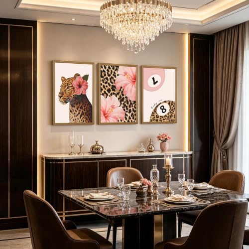 Pink Cheetah Wall Art Leopard Y2k Canvas Wall Decor Trendy Cheetah Poster - Image 3