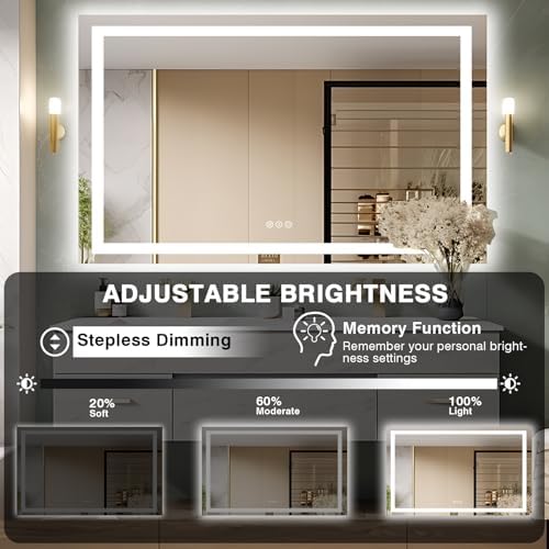 EchosLife 57"x36" Light Mirror for Bathroom - Image 5