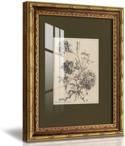 InSimSea Vintage Botanical Wall Art, Sage Green Sketch Floral Print by InSimSeaArt