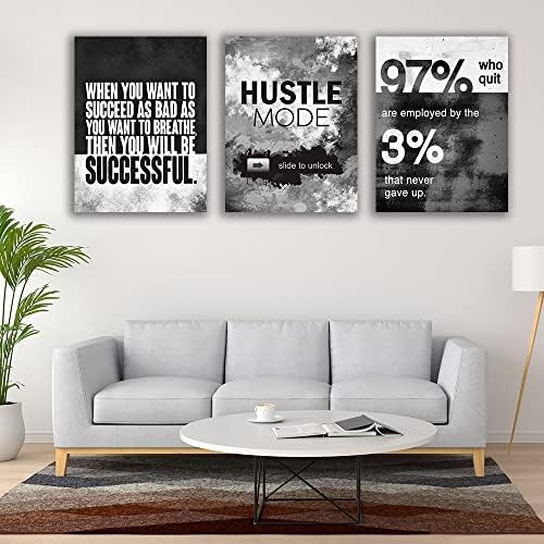 Motivational Painting Wall Art 3 Pieces Canvas Print Success Wall Art - Image 5