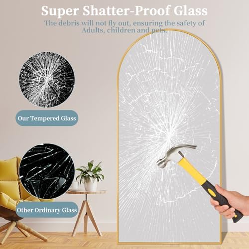 78"x38" Arched Full Length Mirror - Image 4