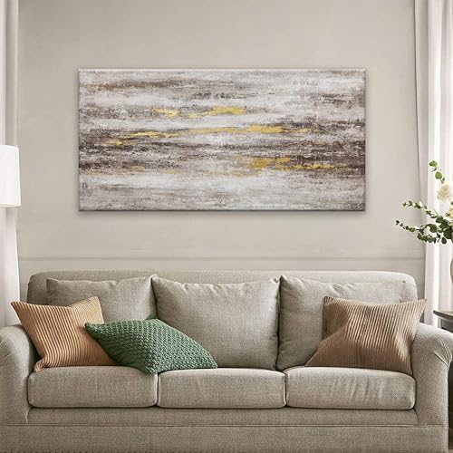 YISXINOAG Brown Grey White Abstract Wall Art Modern Contemporary 20"X40" - Image 5