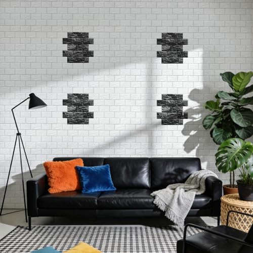 WADILE Peel and Stick 3D Wall Panels 12x12in PVC 10 Pack White - Image 3