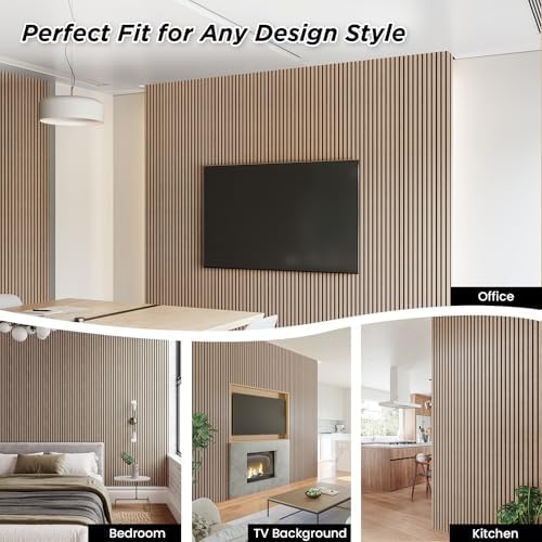 SMARTSTANDARD 2 Pack 106" x 12.6" Wood Slat Wall Panels - Image 2