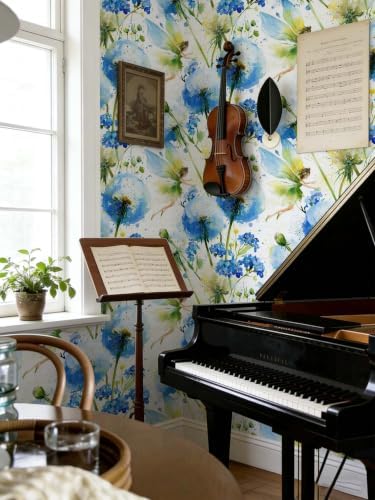 Stickorama Watercolor Blue Poppy Fairy Peel and Stick Wallpaper Self Adhesive - Image 4