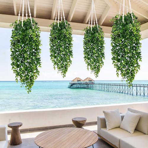 Waipfaru 8Pcs Fake Hanging Plants 2.7FT Fake Plants Fake Vines Greenery - Image 6