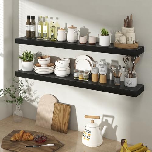 Acovy 40 Inch Floating Shelves for Wall 2 Pack, Wall Mounted Floating Shelf - Image 2