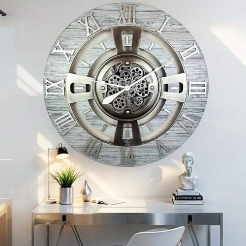 ImprovingLife The Gears Clock Real Moving Gear Wall Clock England Line) - Image 2