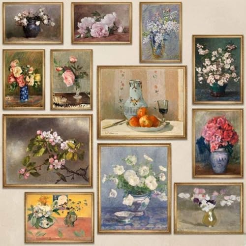 MAZUKO 12 Pcs Unframed Vintage Floral Still Life Art by MAZUKO