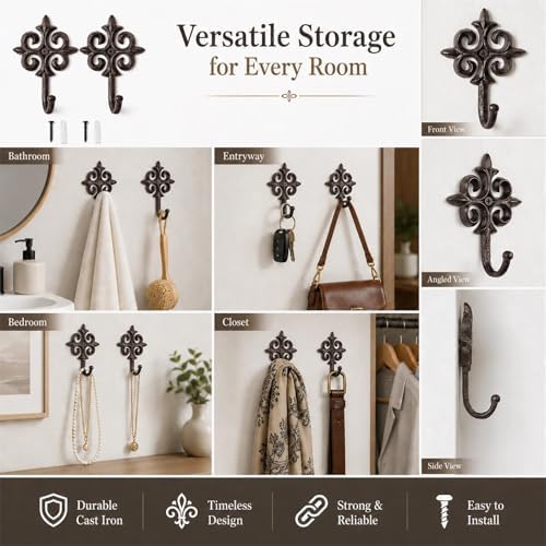 iobiotio Vintage Cast Iron Wall Hook - Image 5