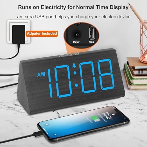 DreamSky Wooden Digital Alarm Clock - Image 5