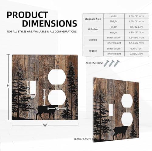 Wallplates Rustic Forest Antler Elk Deer Silhouettes Animals Wood Grain 1 - Image 5