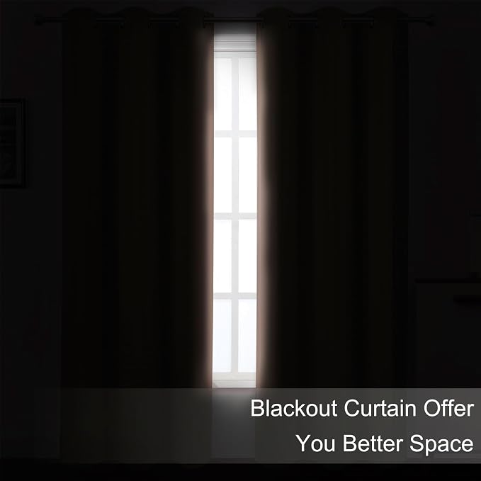 LEMOMO Blush Thermal Blackout Curtains/52 x 54 Inch/Set of 2 Panels Room - Image 3