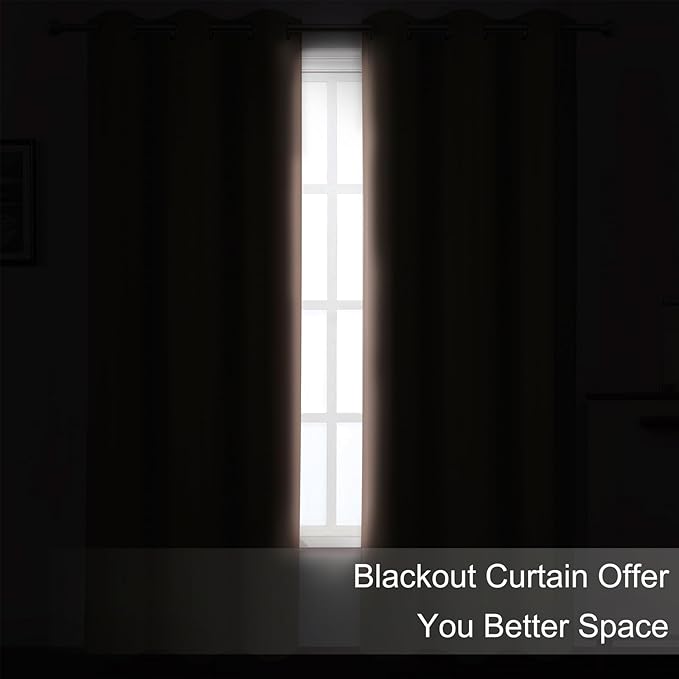 LEMOMO Blush Thermal Blackout Curtains/52 x 72 Inch/Set of 2 Panels Room - Image 3