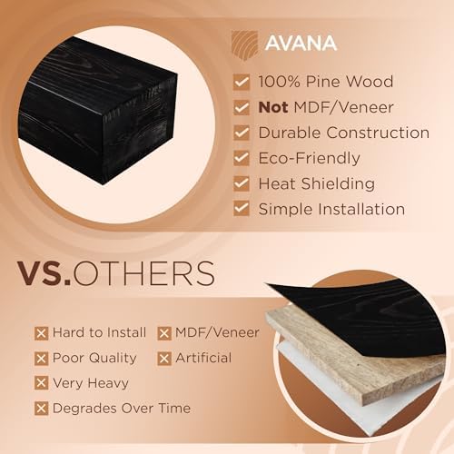 Avana Rustic Fireplace Mantle Shelf 72 Inches - Image 5