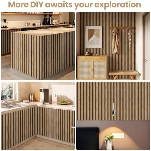 Abyssaly Brown Wood Slat Wall Panel Peel and Stick Wallpaper - Image 5
