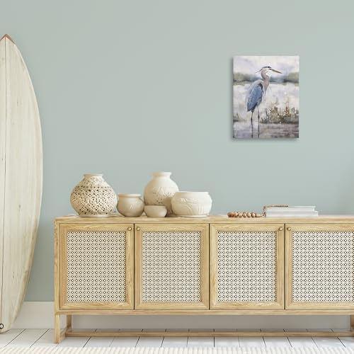 Stupell Industries Coastal Sea Heron Nautical, 16 x 20 Inch Canvas Wall Art - Image 3