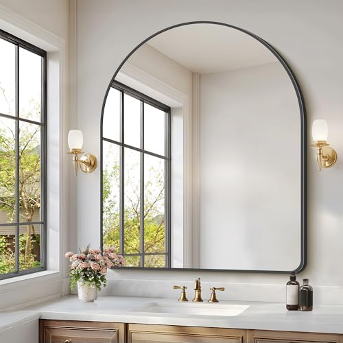 GLASHOM Arched Bathroom Mirror, Wall Mounted Mirror, Living Room, Vertically by GLASHOM