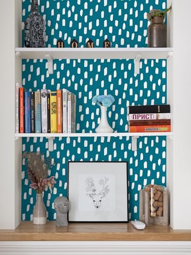 HAOKHOME Blue Peel and Stick Wallpaper Geometric Striped 17.3in x 32.8ft - Image 5