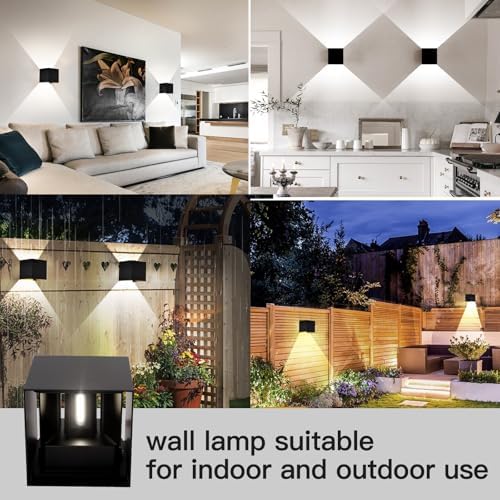 Mille Lucciole 12W 2Pack Outdoor Wall Lights Exterior/Interior, LED Black - Image 2