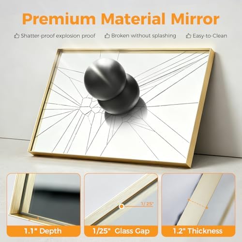DUMOS 24"x36" Wall Mirror, Bathroom Mirrors - Image 4