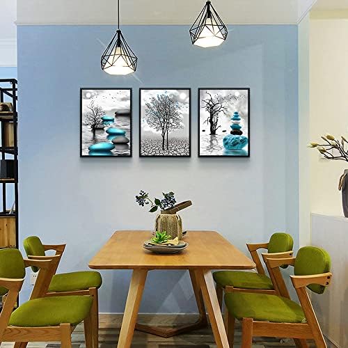 Black Framed Canvas Wall Art for Living Room Wall Decor for Bedroom Blue - Image 4