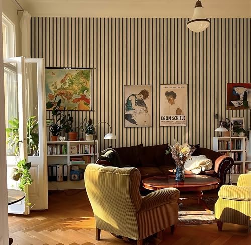 myforHD Wallpaper Peel and Stick Wood Grating Stripe Self-Adhesive Wallpaper - Image 2