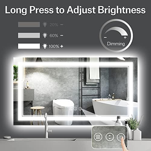 55x30 Inch LED Bathroom Mirror - Image 3