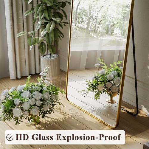 XRAMFY 65"x24" Floor Full Length Mirror Standing Full Body Rounded Corner - Image 6