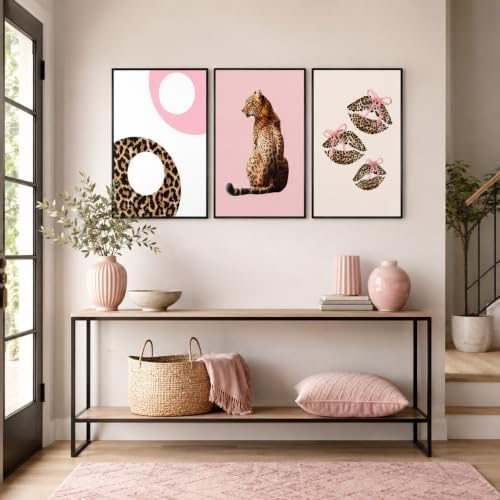 YZLYAD Pink Leopard Wall Art Posters, 3 Piece 16x24inch Girls Room Decor - Image 7