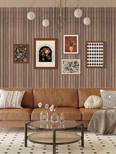 Wood Slat Panel Peel and Stick Wallpaper Brown Wooden Contact Paper - Image 6