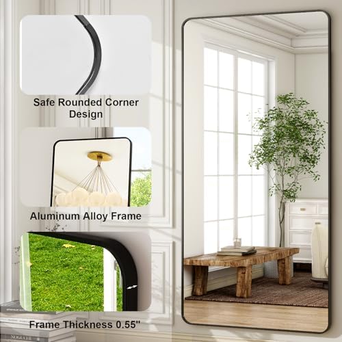 HARRITPURE 80"x40" Full Length Mirror, Oversized Floor Mirror - Image 4