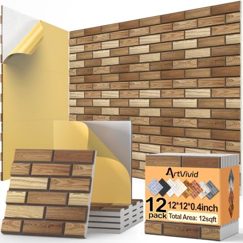 ArtVivid 12Pack Acoustic Panels, Brick Pattern Sound Proof Panels by ArtVivid