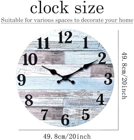 XNM Wood Farmhouse Wall Clocks Battery Operated 20 Inch - Image 5