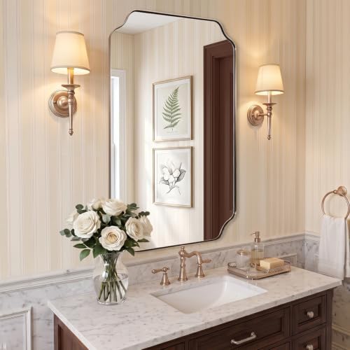 ANDY STAR 24"x40" Champagne Bronze Scalloped Mirror by ANDYSTAR