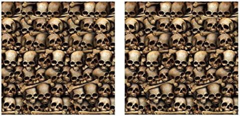 Beistle Catacombs Backdrop Wall Decorations – 2 Realistic Skull and Bone by Beistle