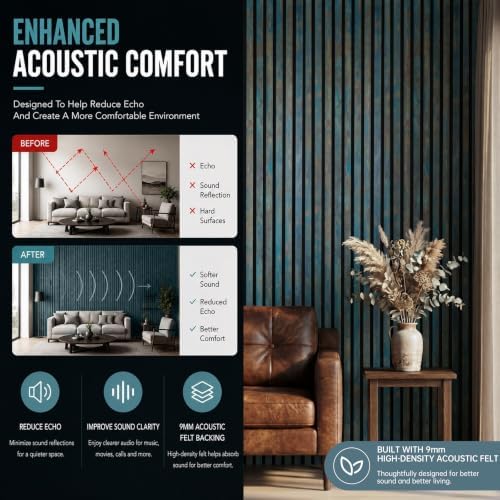 Wood Slat Wall Panels, Vintage Antique Teal Rust - Image 4