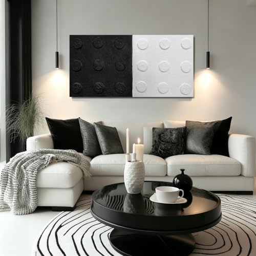 HUBOSKN Black And White Abstract Wall Art - Image 2