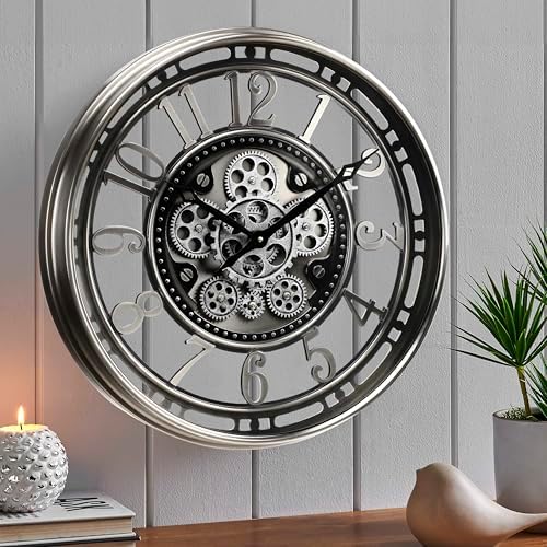 CLXEAST 21" Large Moving Gear Wall Clock by CLXEAST