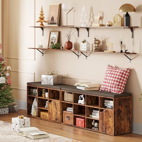 DINZI LVJ Long Wall Shelves, 47.3Inch Wooden Floating Shelves - Image 2