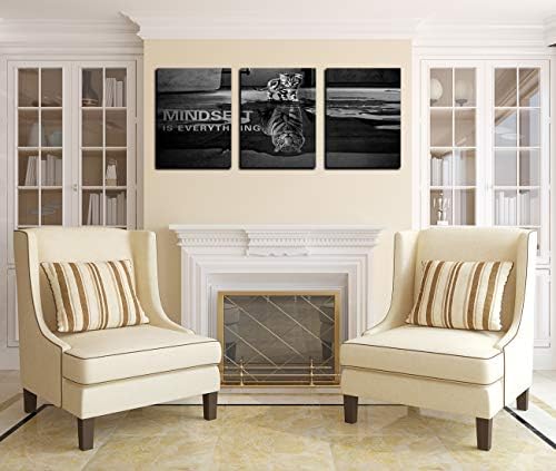 3 Panels Mindset is Everything Motivational Canvas Wall Art Inspirational - Image 6