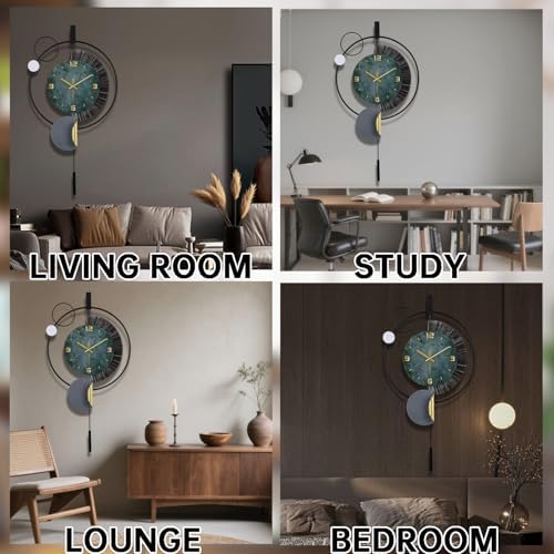 SIN&MI Large Wall Clocks for Living Room, Silent Non-Ticking Quartz Battery - Image 5