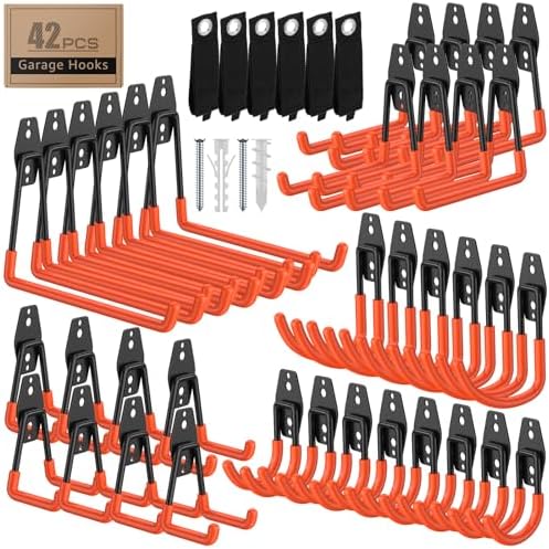 42-Pack Heavy Duty Wall Mount Garage Hooks by Unknown